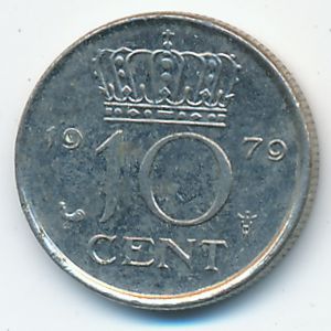 Нидерланды, 10 центов (1979 г.)