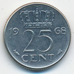 Нидерланды, 25 центов (1968 г.)