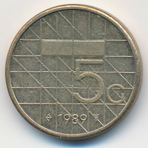 Нидерланды, 5 гульденов (1989 г.)