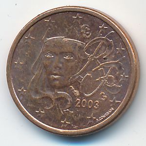Франция, 1 евроцент (2003 г.)