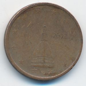 Италия, 2 евроцента (2002 г.)