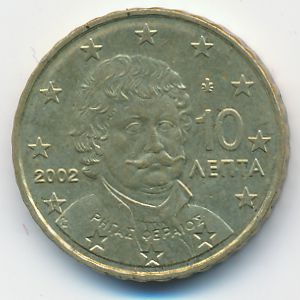 Greece, 10 euro cent, 2002