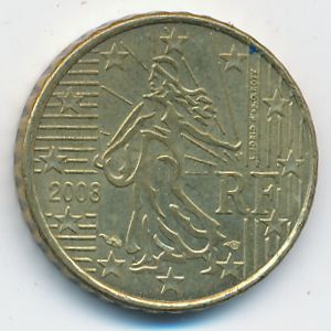 France, 10 euro cent, 2008