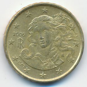 Италия, 10 евроцентов (2006 г.)
