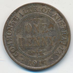 Australia, 1 penny, 1917