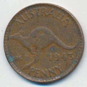 Австралия, 1 пенни (1943 г.)