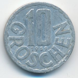 Австрия, 10 грошей (1959 г.)
