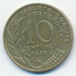 Франция, 10 сентим (1988 г.)