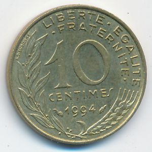 France, 10 centimes, 1994