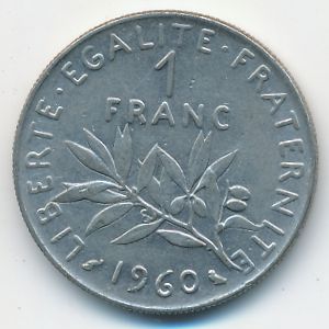 Франция, 1 франк (1960 г.)
