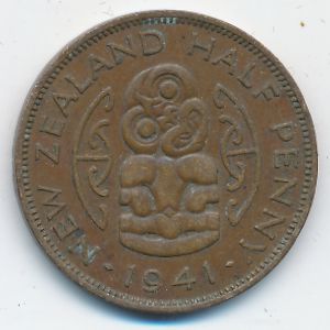 Новая Зеландия, 1/2 пенни (1941 г.)