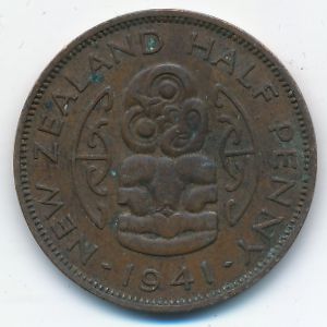 Новая Зеландия, 1/2 пенни (1941 г.)