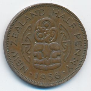 Новая Зеландия, 1/2 пенни (1956 г.)