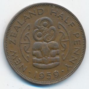 Новая Зеландия, 1/2 пенни (1959 г.)