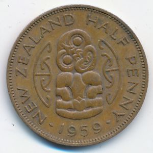 Новая Зеландия, 1/2 пенни (1959 г.)