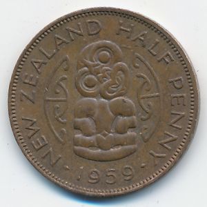 Новая Зеландия, 1/2 пенни (1959 г.)