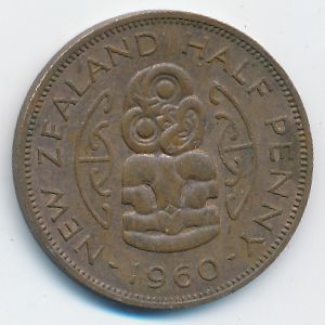 Новая Зеландия, 1/2 пенни (1960 г.)