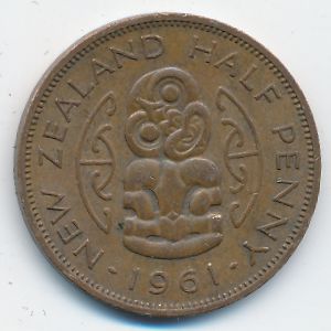 Новая Зеландия, 1/2 пенни (1961 г.)