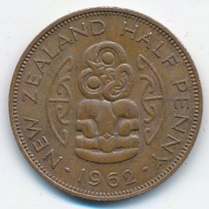 Новая Зеландия, 1/2 пенни (1962 г.)