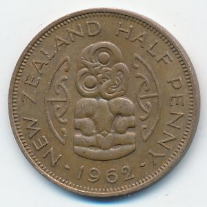 Новая Зеландия, 1/2 пенни (1962 г.)