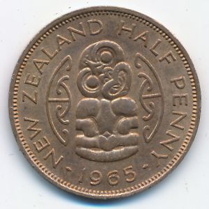 Новая Зеландия, 1/2 пенни (1965 г.)
