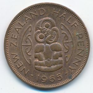 Новая Зеландия, 1/2 пенни (1965 г.)