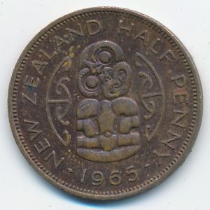 Новая Зеландия, 1/2 пенни (1965 г.)