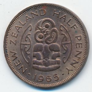 Новая Зеландия, 1/2 пенни (1965 г.)