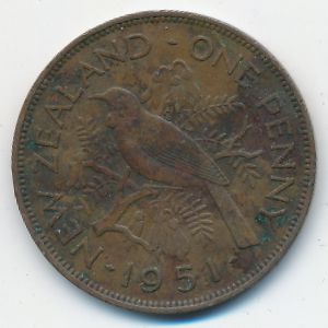 Новая Зеландия, 1 пенни (1951 г.)