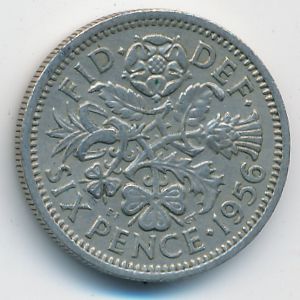 Великобритания, 6 пенсов (1956 г.)