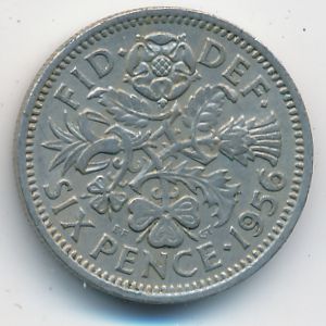 Great Britain, 6 pence, 1956