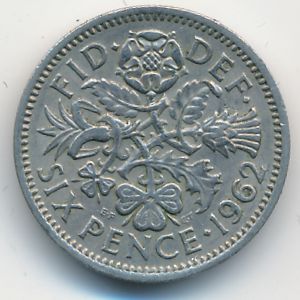 Great Britain, 6 pence, 1962