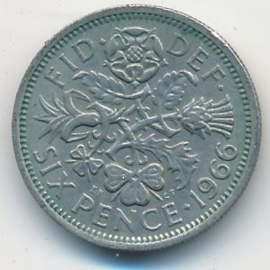 Great Britain, 6 pence, 1966