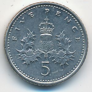Великобритания, 5 пенсов (1998 г.)