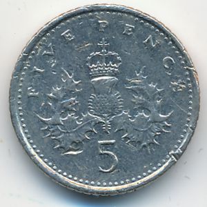 Великобритания, 5 пенсов (2001 г.)