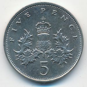 Великобритания, 5 пенсов (1987 г.)