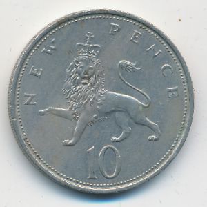Great Britain, 10 new pence, 1970
