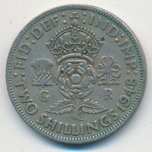 Великобритания, 2 шиллинга (1948 г.)