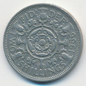 Великобритания, 2 шиллинга (1966 г.)