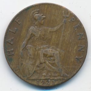 Великобритания, 1/2 пенни (1921 г.)