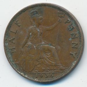 Великобритания, 1/2 пенни (1936 г.)