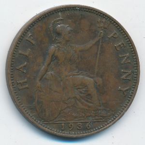 Великобритания, 1/2 пенни (1936 г.)