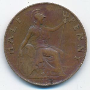 Великобритания, 1/2 пенни (1943 г.)