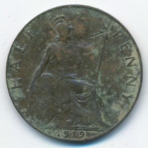 Great Britain, 1/2 penny, 1919