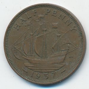 Великобритания, 1/2 пенни (1937 г.)