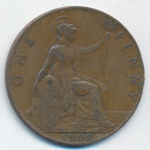 Great Britain, 1 penny, 1908