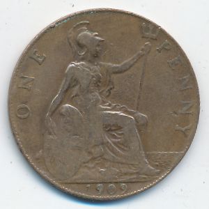 Великобритания, 1 пенни (1909 г.)