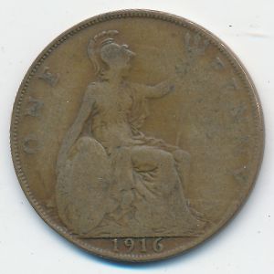 Великобритания, 1 пенни (1916 г.)