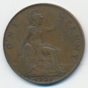 Великобритания, 1 пенни (1921 г.)