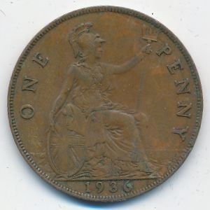 Великобритания, 1 пенни (1936 г.)